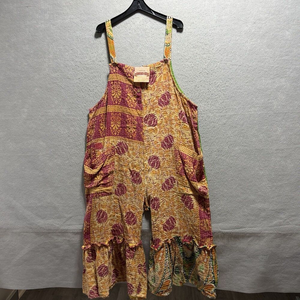 KANTHA BAE Romper Jumpsuit Women’s One Size Boho Patchwork Baggy Comfy Art